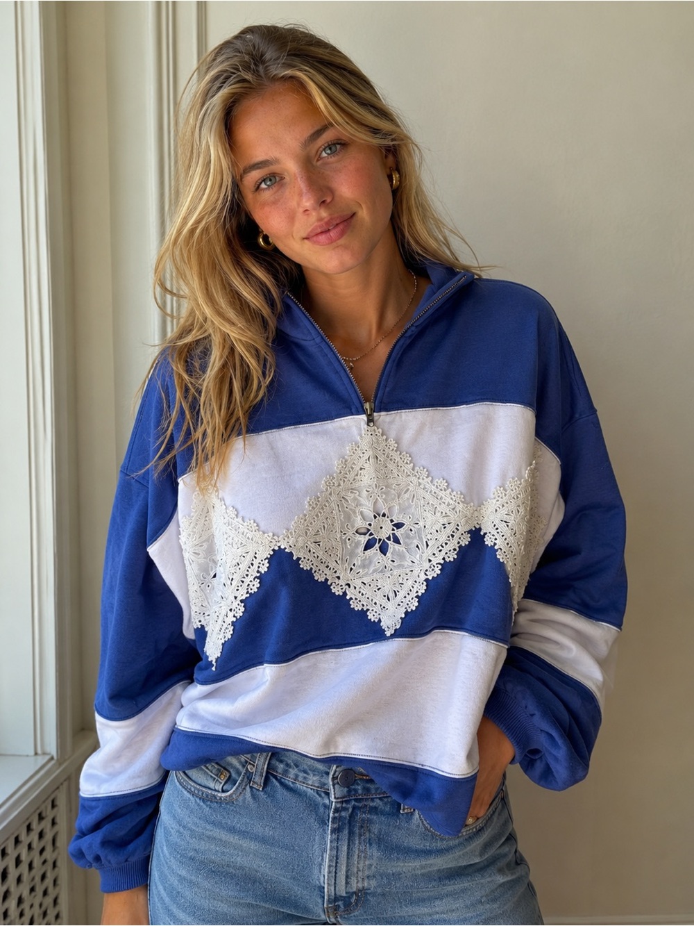 Free people Had A Lot Of Fun Half-Zip Sweatshirt